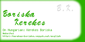 boriska kerekes business card